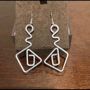 Stainless steel abstract design handmade earrings